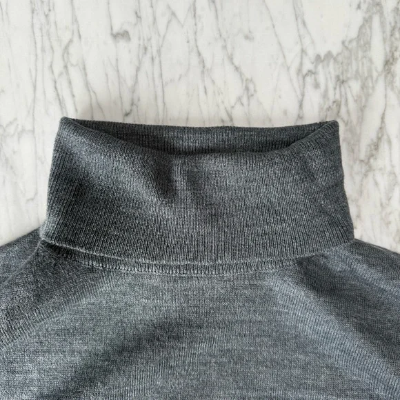 J.Crew men's dark gray turtleneck roll neck sweater, Merino wool, size XL - Picture 4 of 10